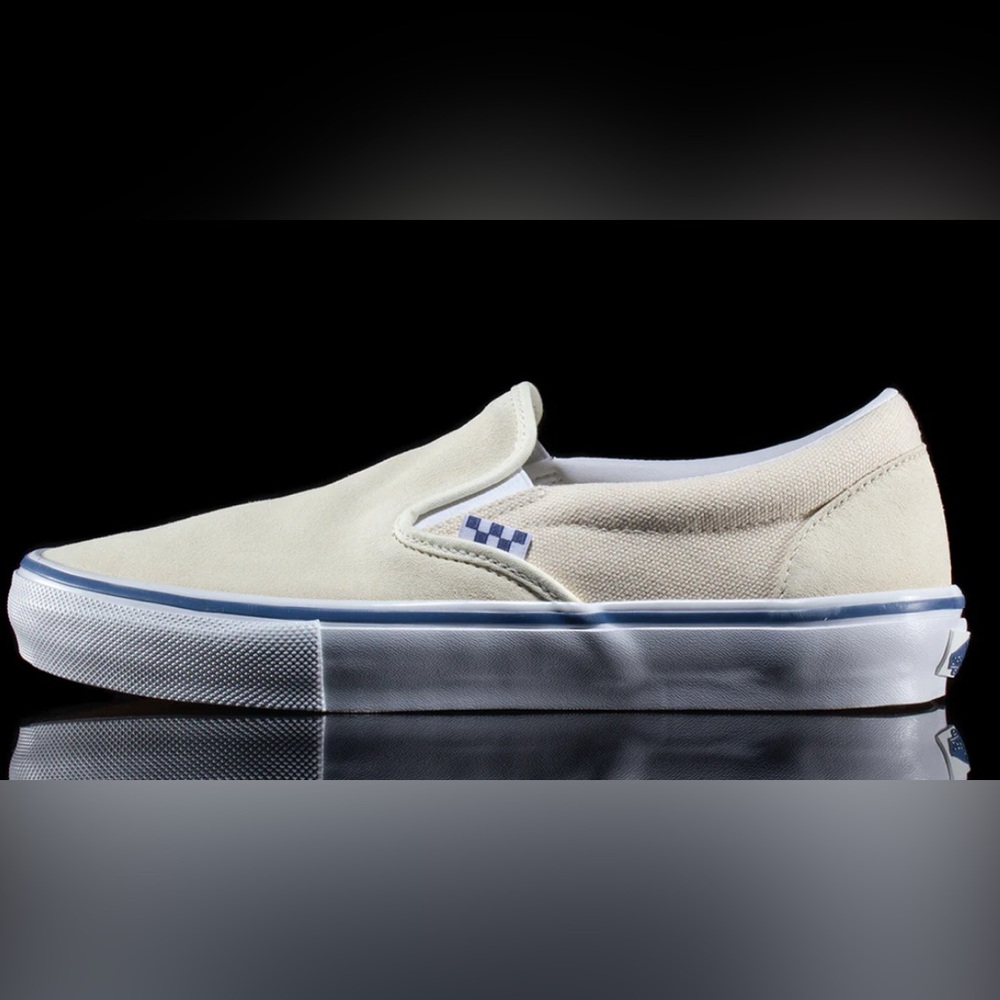 Vans Men's Cream Slip-On Loafers